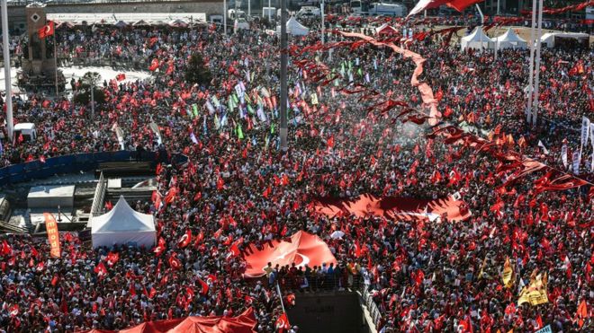 Turkey Failed Coup: Tens of Thousands in Pro-democracy Rally