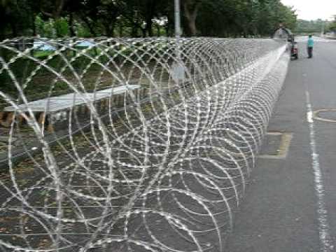 barbed wire barrier